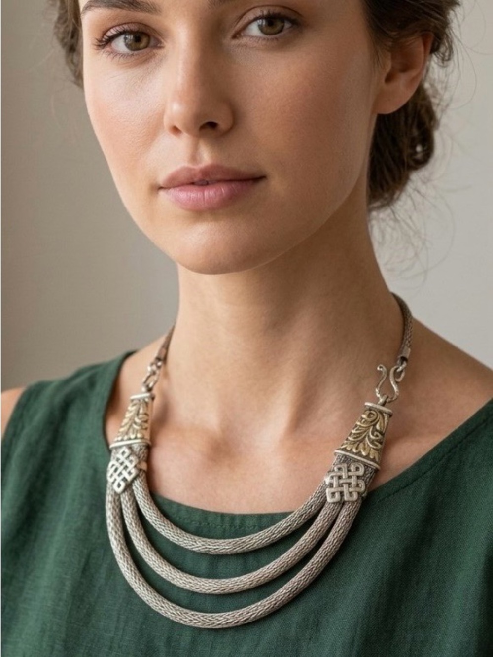 Vintage Kashmir Festoon Layer Necklace